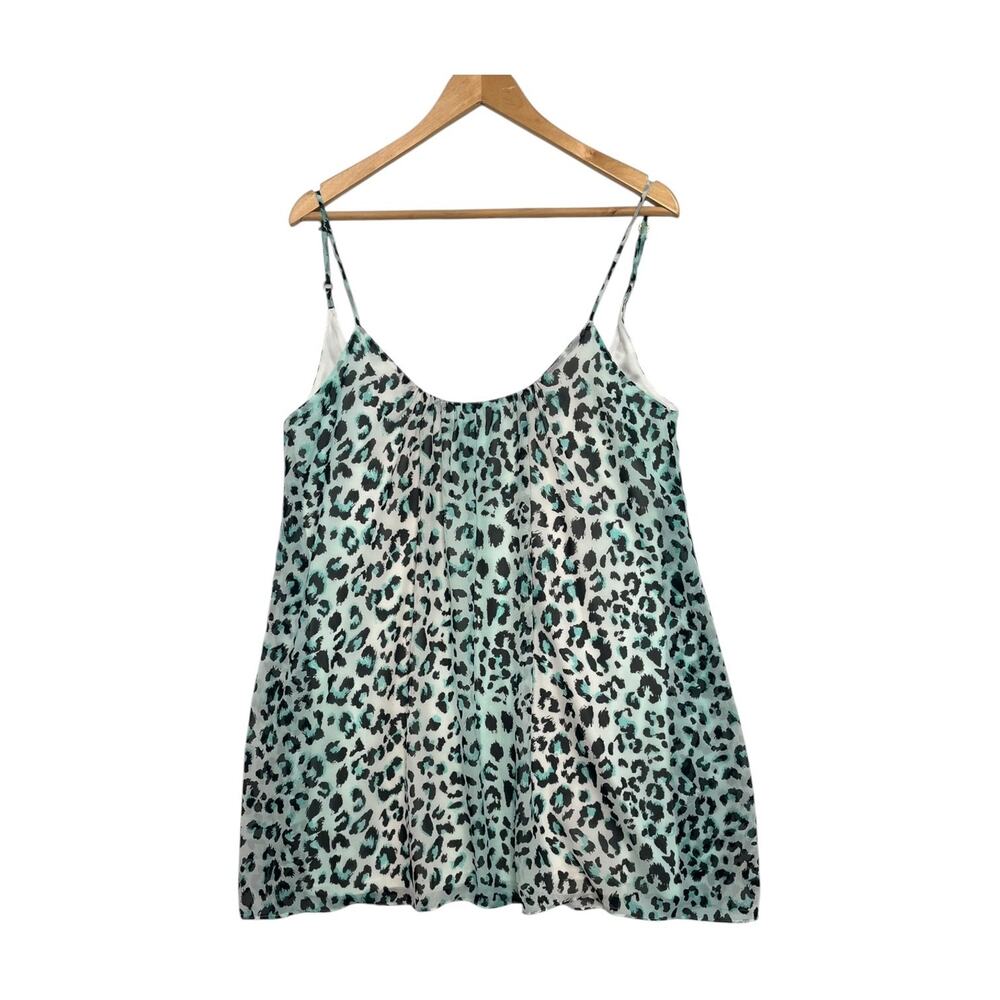 Show Me Your Mumu Mini Dress Womens Medium Green Leopard Flowy Boho Festival